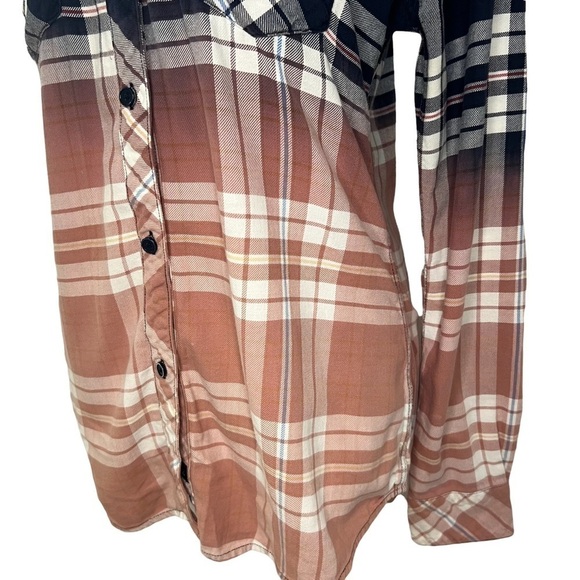 RAILS Ombré Dip Dye Plaid Button Down - Picture 3 of 7